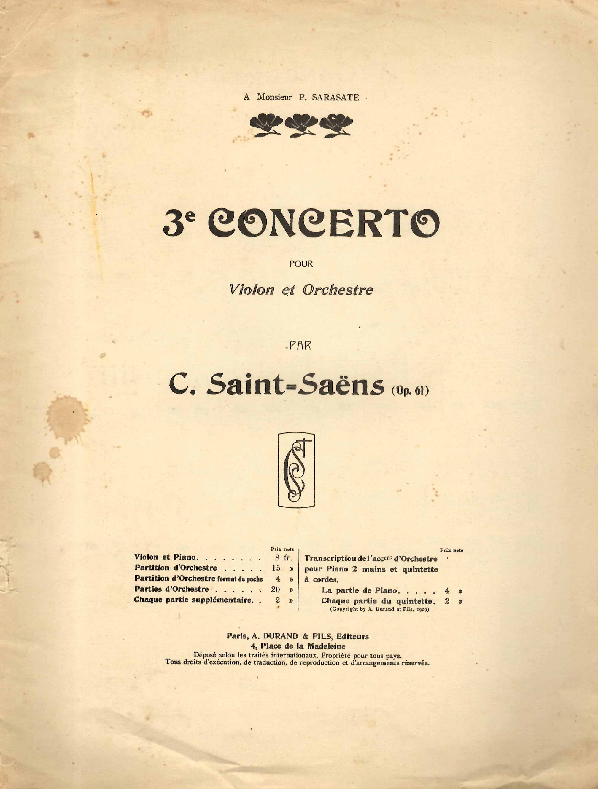 3e Concerto pour Violon, op. 61